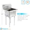 Amgood Stainless Steel Utility Sink. Bowl 18 in. x 18 in. 12 in. No Faucet SINK 181812 - NO FAUCET - alternate 4
